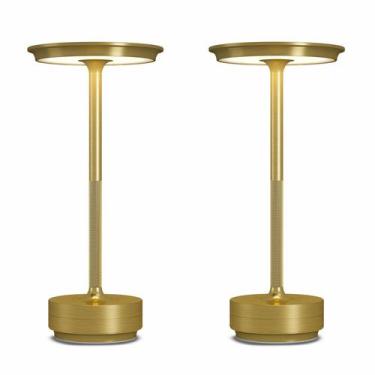 Imagem de Lámpara de Mesa Inalámbrica FDIDC 12x23x28 cm 5000mAh Dorada