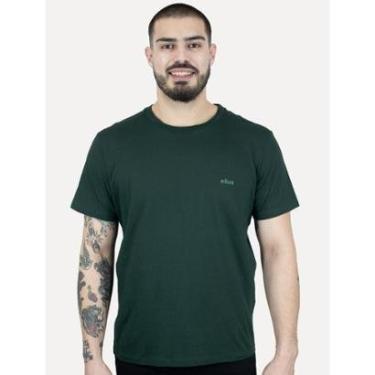 Imagem de Camiseta Ellus Masculina Cotton Fine Duocolor Classic Verde Escuro-Masculino