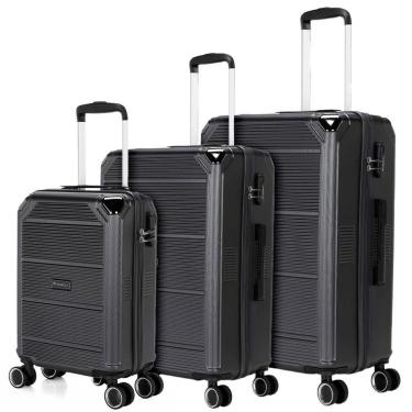 Imagem de Kit 3 Malas De Viagem Primicia Resistente Espaçosa Moderna Puxador Rodinha 360-Unissex