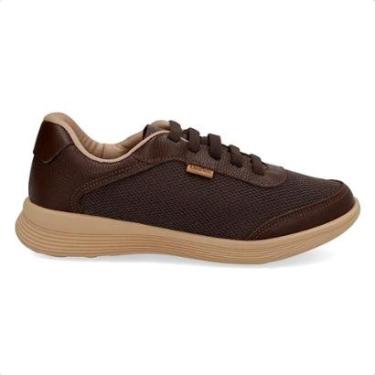 Imagem de Tênis Usaflex Feminino Couro Lateral Tecido Casual UD02006-Feminino
