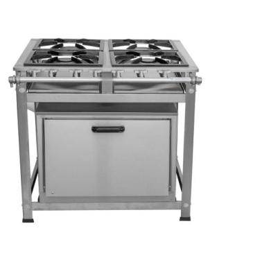 Imagem de Fogão Industrial 4 Bocas P5 em Aço Inox com Forno Leona
