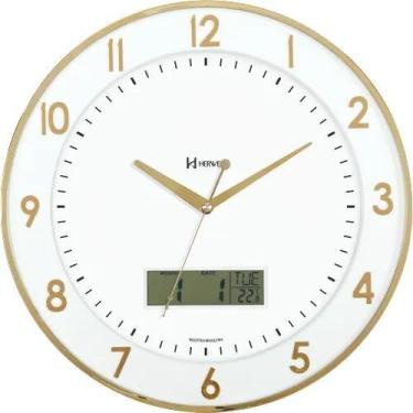 Imagem de Relógio de parede herweg branco e dourado