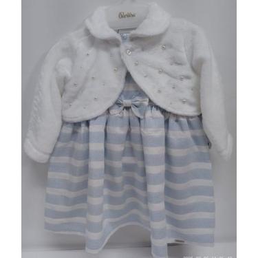 Imagem de Vestido Bebê Menina Lurex Bolero Pelo Pérolas Paraiso 14680, Azul clar