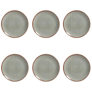 Imagem de Conjunto de Pratos de Sobremesa 6 Peças Coup Equador Cerâmica Stoneware Liso Branco Porto Brasil