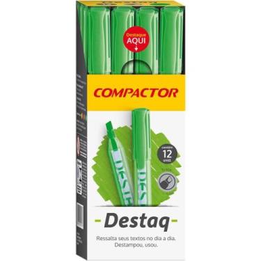 Imagem de Caneta Marca Texto Destaq Fluorescente Verde - Compactor