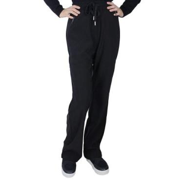 Imagem de Calça Infantil Menina Pixe Love Moletom Wide Leg Preta - 85, Preto, 10
