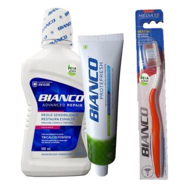 Imagem de Pasta de Dente Protefresh 90g + Enxaguante + Escova Bianco