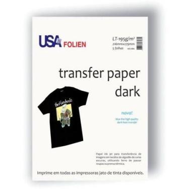 Imagem de Papel transfer Dark Blue carta 195g Inkjet com 5 folhas 7484 - Usa Fol