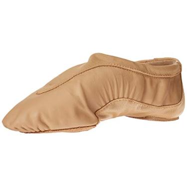 Imagem de Bloch Tênis de Jazz feminino Dance Pulse de couro e neoprene com sola dividida, Bronzeado, 1 Little Kid