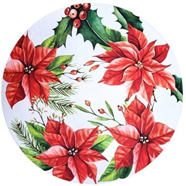 Imagem de Kit 4 Capas Sousplat Flor de Natal Vermelha 35cmx35cm