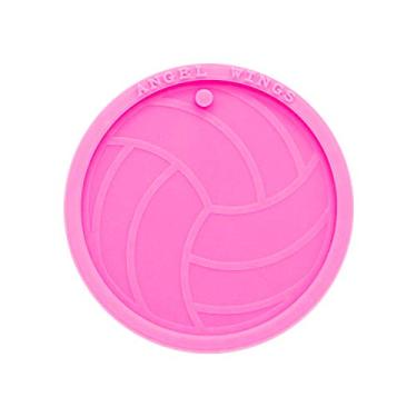 Imagem de Molde de resina de voleibol super brilhante moldes de silicone esportivos faça você mesmo resina epóxi chaveiros molde jóias fazendo suprimentos chaveiro pingente pingentes ferramentas de molde de decoração