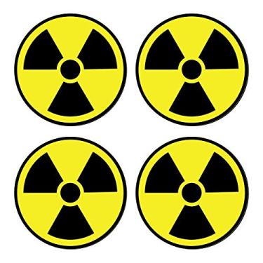 Imagem de Sutter Signs Adesivos com símbolos de aviso de radiação nuclear - Corte de matriz individual - 7,6 cm de diâmetro (pacote com 4 adesivos)