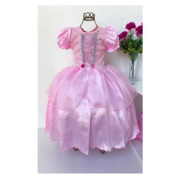 Imagem de Vestido Fantasia Luxinho Princesas Rosa - Puzzle Company