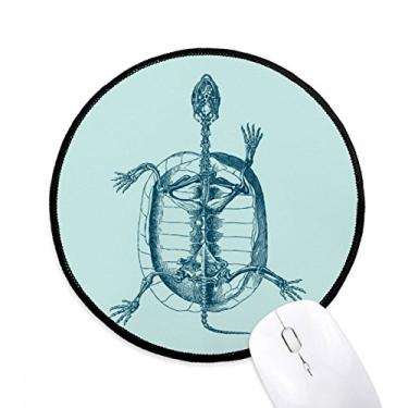Imagem de DIYthinker Esboço esqueleto tartaruga animal mouse pad desktop escritório tapete redondo para computador