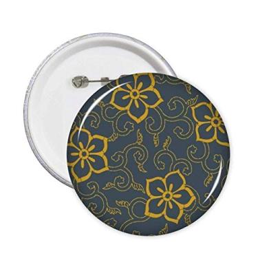 Imagem de Broche de flores estilo chinês japonês folhas asiáticas broche botão emblema decoração 5 peças