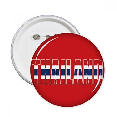 Imagem de Broche redondo com nome da bandeira da Tailândia, broches, emblema, acessório, decoração, 5 peças