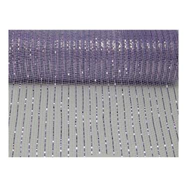 Imagem de (25cm , Lavender) - Floral Supply Online - 25cm x 9.1m Metallic Deco Poly Mesh Ribbon. The Exclusive Metallic Mesh with A Unique Touch of Colour and Sparkle. (Lavender)