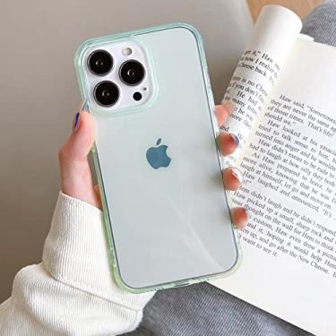 Imagem de Capa de telefone transparente Candy Color para iPhone 14 13 12 11 Pro Max XR XS X 8 7 Plus SE 3 Mini Capa traseira de silicone macio, verde, para iPhone12 Mini