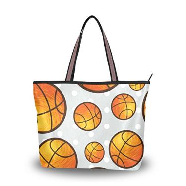Imagem de ColourLife Bolsa feminina com alça superior de basquete cinza bolsa de ombro, Multicolorido., Large