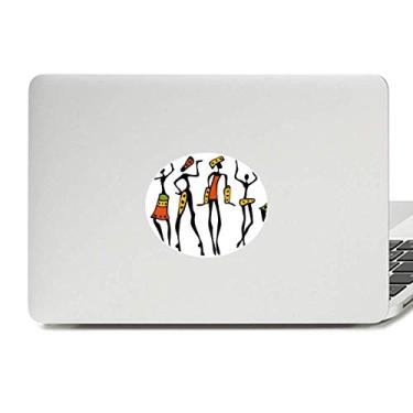 Imagem de Adesivo de vinil para notebook com emblema de totems de dança negra aborígene da África primitiva