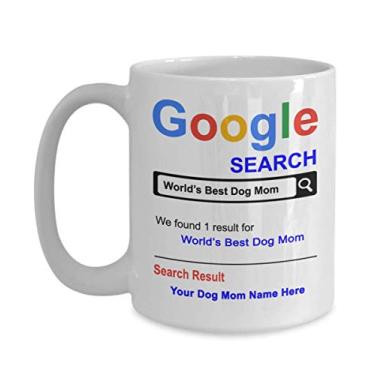 Imagem de Caneca de café personalizada World's Best Dog Mom - Presentes do Dia das Mães - Presentes para cães e mães - Caneca de café de 425 g