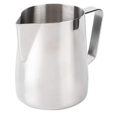 Imagem de  Romântico Dia dos Namorados  Espumando Copa Espumando, Leftwei Coffee Steaming Pitcher Leite, Jarro Espumador Prateado Leite, Xícara de Leite de Aço Inoxidável para Máquinas de Expresso (600