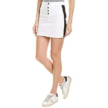 Imagem de HUE Saia jeans feminina, Branco, P