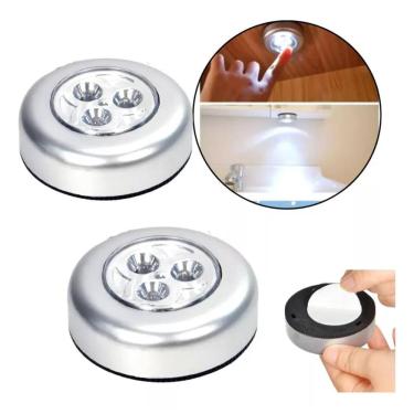 Imagem de Kit 2 Luminária Led de Toque Portátil para Armário Closet Guarda Roupa Cozinha Gaveta