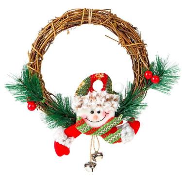 Imagem de Guirlanda de Natal 23cm Papai Noel - Decoração Natalina