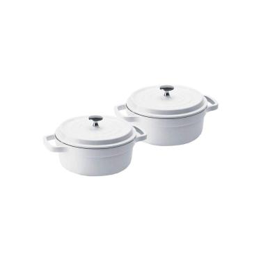 Imagem de Kit Conjunto Caçarola Hercules Revestimento Ceramico Indução Branca 3L + 3L