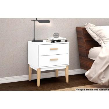 Imagem de Mesa Cabeceira Infantil LE 6007 c/ 2 Gavetas Branco - Movelbento