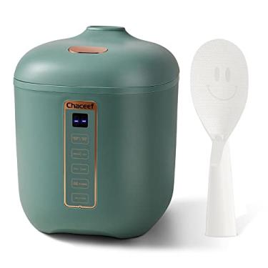 Imagem de CHACEEF Mini Panela de Arroz com 2 Xícaras Não Cozidas, Máquina de Arroz Portátil Antiaderente de 1,2 L, Fogão Multifunções com Controle Inteligente, Vaporizador Alimentar, Verde