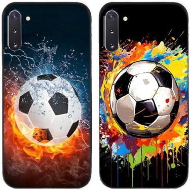 Imagem de 2 peças de capa de telefone traseira de silicone em gel TPU impresso futebol para Samsung Galaxy All Series (Galaxy Note 10)
