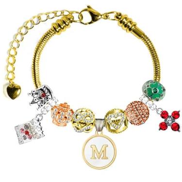 Imagem de Pulseira com inicial Pandora para meninas, sonho de princesa, com zircônia cúbica, infinito, amor, coração, presente de Dia dos Namorados para ela, pedra preciosa, Zircônia cúbica