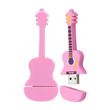 Imagem de Modelo de guitarra de 32 GB USB 3.0 Flash Drive Pen Drive Pendrive USB Memory Stick Jump Drive Tamanho compacto USB Flash Disk Drive USB 3.0 Stick - Rosa