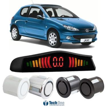 Imagem de Sensor De Estacionamento Ré Display Led Peugeot 206 - Tech One, Branco