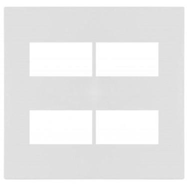 Imagem de Placa Para 4 Modulos Suporte 4X4 Branco Satin Brs12457-5Br - Blux Rect