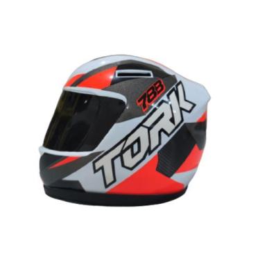 Imagem de Capacete cofre tork edition mini brilhante - Pro Tork, Branco/Laranja
