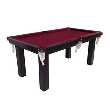 Imagem de Mesa Sinuca 1,87 x 1,08 Tecido VINHO Procopio Tampo MDF + acessorios