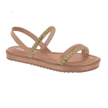 Imagem de Sandália Flatform Conforto Moleca 5413.1123.27640, 36, Cristal, Nude