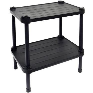 Imagem de Estante de Plástico Modular Multiuso 2 Prateleiras 1 Torre Preta Montá