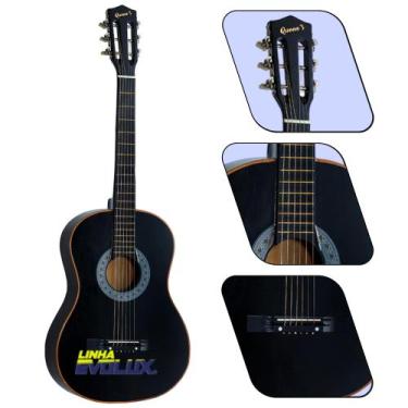 Imagem de Violão Preto Clássico Cordas Nylon perfeitas para estilos musicais - L
