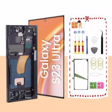 Imagem de TFT para Samsung Galaxy S23 Ultra 5G Tela LCD Substituição para Samsung S23 Ultra Touch Digitalizador Tela com Kit de Ferramentas de Moldura S918U S918A Versão EUA Sem Impressão Digital