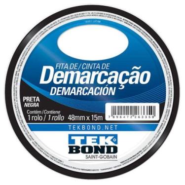 Imagem de Fita Demarcação de Solo 48mm x 15 Metros cor PRETA TEKBOND - SAINT GOB