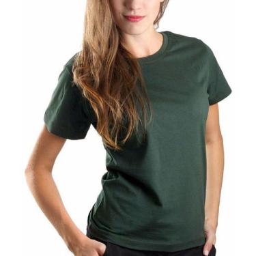 Imagem de Camiseta Feminina Baby Look Algodão Lisa Atacado Blusa - Vesttuario, M