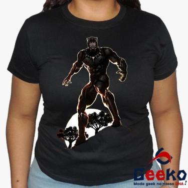 Imagem de Baby Look Pantera Negra 100% Algodão - Wakanda Forever - Black Panther