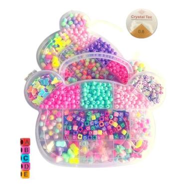 Imagem de Kit Miçanga Infantil para Pulseira e acessórios Urso - Lilo