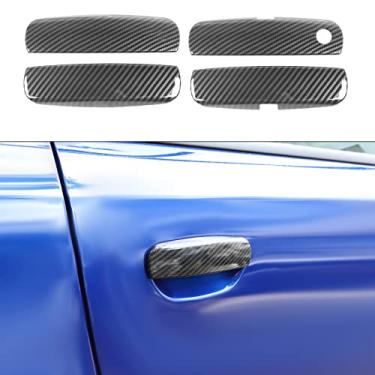 Imagem de Voodonala Para maçanetas de porta de fibra de carbono ABS para carregador 2010-2024+Dodge Charger Acessórios externos 4 peças