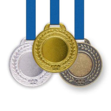 Imagem de 50 Medalhas Metal 35mm Lisa - Ouro Prata Bronze - Gedeval