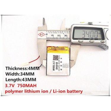 Imagem de (2pcs)pilhas Baterias 3,7v 750mah  4mm X 34mm X 43mm Gps - KMIG